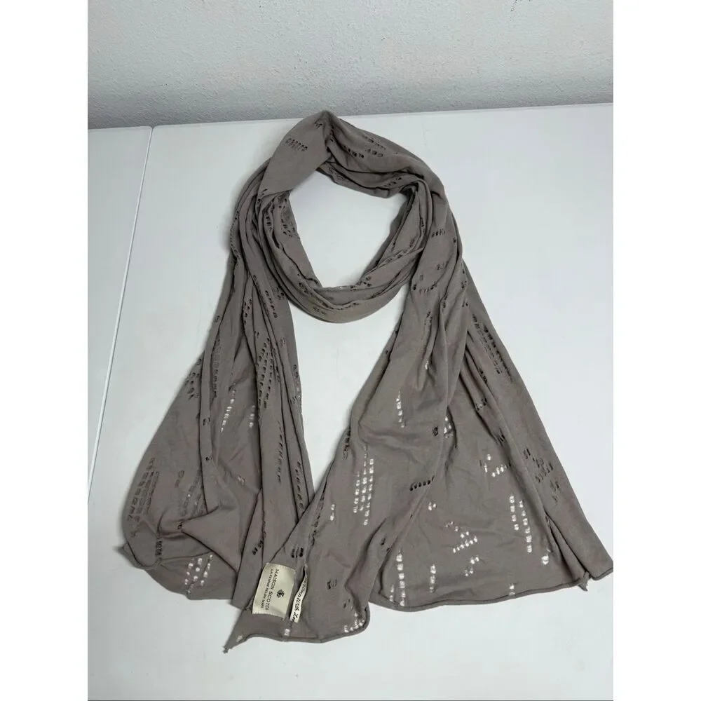 Rare Maison Scotch Distressed Lagenlook Bohemian Scarf 21”X 86” Cacao